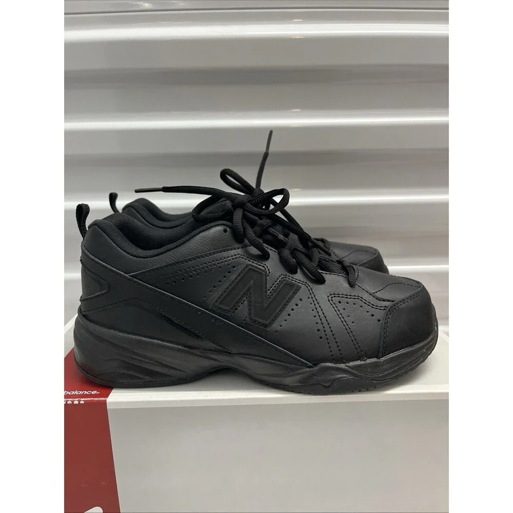 New Balance Triple Black 624 Lace Up Big Kid Uniform Sneakers Shoes SZ 2.5 X W